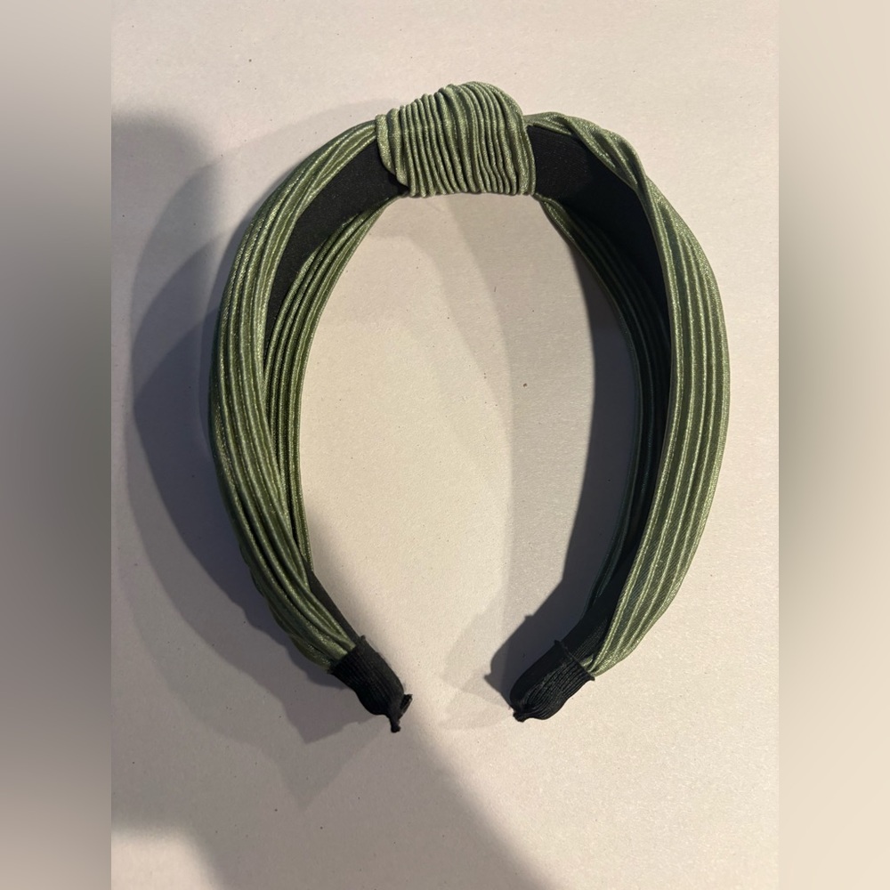 Andi Olive Green Knotted Headband - Women Accessories
